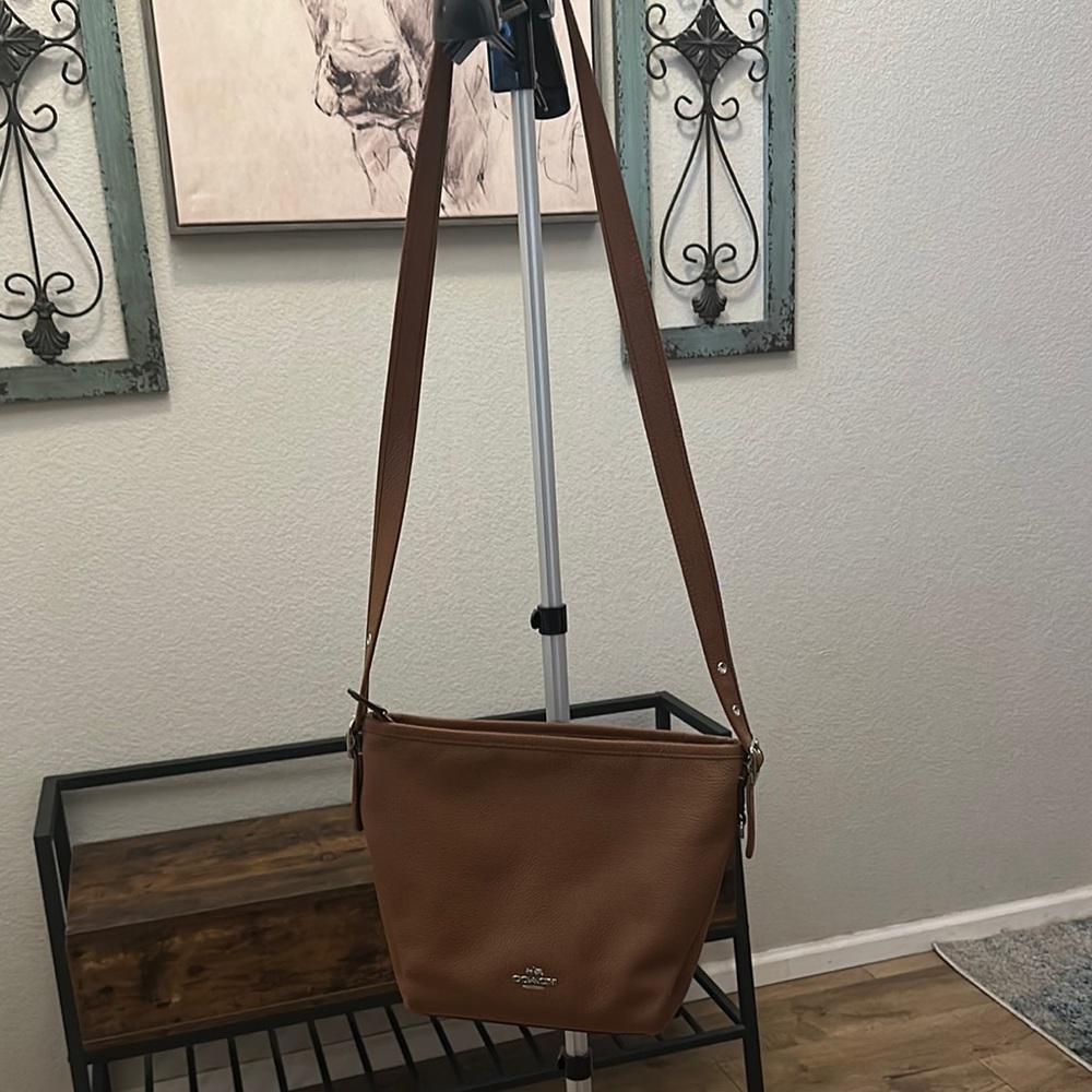 Coach Tan Pebble Leather Shoulder or Crossbody Bag